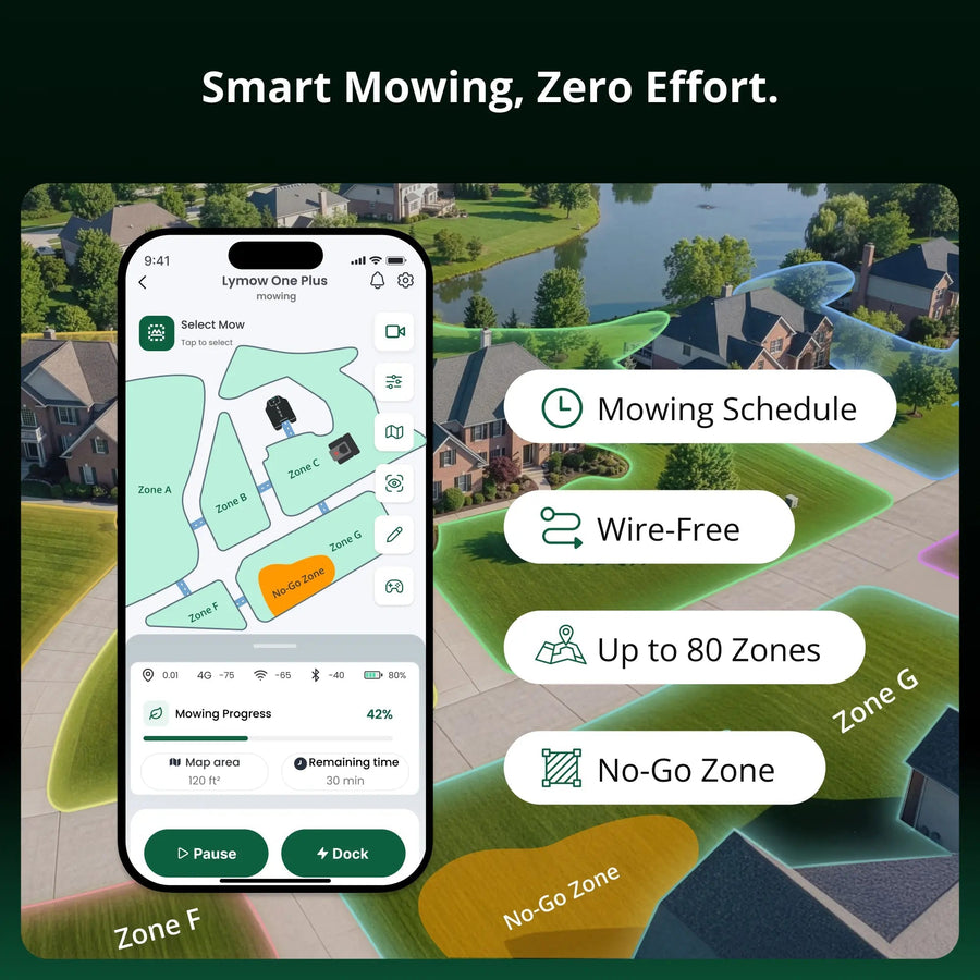 Mowing schedule and zone management in the LYMOW app