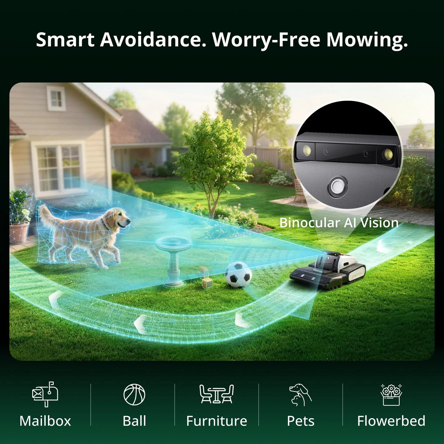 Smart obstacle avoidance with binocular AI vision